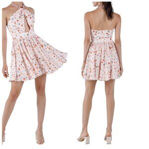 My Beachy Side x Emily In Paris Monarch Butterfly Halter Mini Dress M